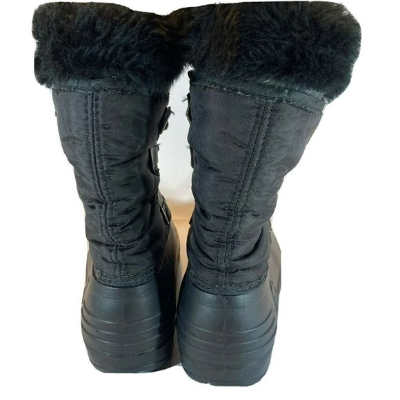 Sorel Kaufmam Canada Black Lined Rubber Fur Top Lace Up Snow Boots - Picture 4 of 11